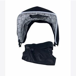 Mockingbird Extendable Canopy with Sunshade, Black, Windowpane